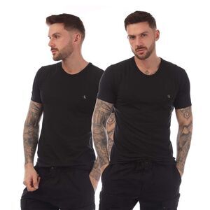 Calvin Klein Mens Essential Crew Neck T-Shirt (Pack of 2) / Black